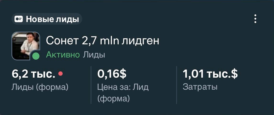 Kia Sonet kampaniyasi skrinshoti: 6,2 ming lead, $0,16 dan